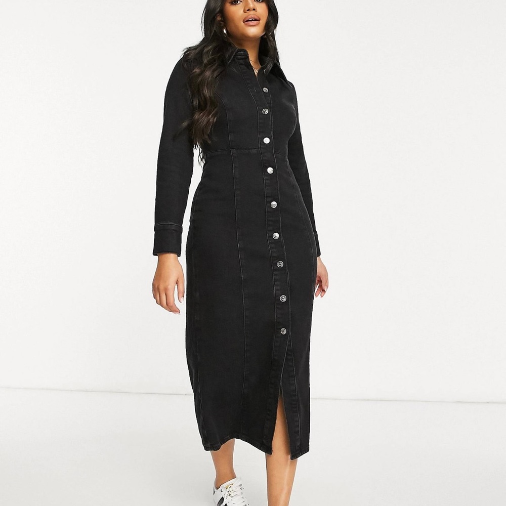 Hourglass Denim Midi Dress